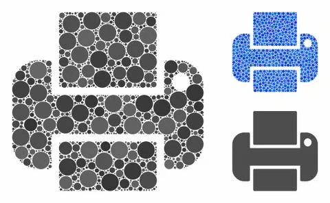 Printer Mosaic Icon of Circle Dots Stock Illustration