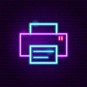 Printer Neon Label Stock Illustration
