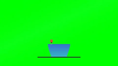 Printer Nozzle Building Object Layer By Layer on Green Screen Stock Footage 342000788