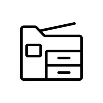 Printer office device icon vector outline illustration Stock Illustration