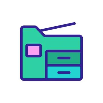 Printer office device icon vector outline illustration Stock Illustration