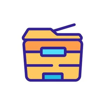 Printer office equipment icon vector outline illustration Stock Illustration