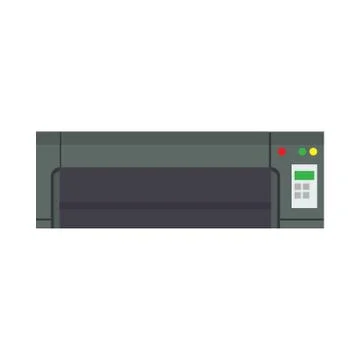 Printer office machine vector icon device design. Graphic digital ink job bus Stock Illustration