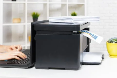 Printer in office Foto stock