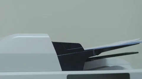 Printer in the Office prints documents Stock Footage 83790713