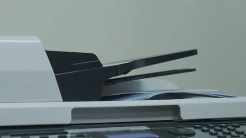 Printer in the Office prints documents Stock Footage 83790722