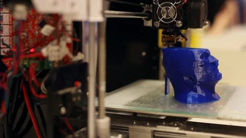 The printer is in operation. Modern robotic technologies. Artificial Stock Footage 86287424