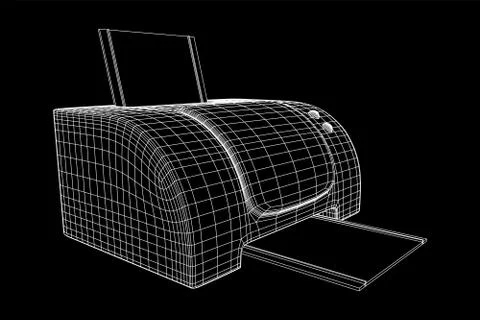 Printer or fax object. Stock Illustration