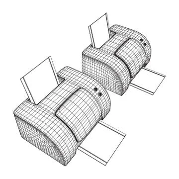 Printer or fax object. Stock Illustration
