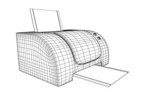 Printer or fax object. Stock Illustration