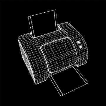 Printer or fax object. Stock Illustration