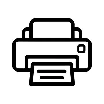Printer outline icon vector on white background Stock Illustration