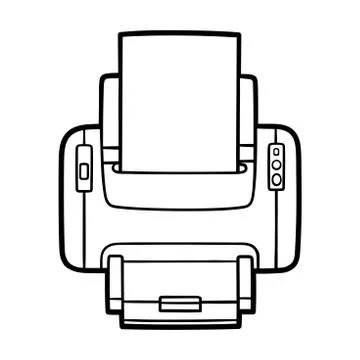 Printer in outlines Stock-Illustration