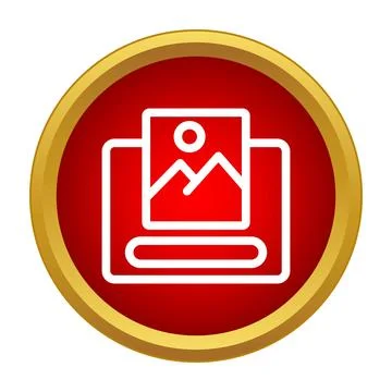 Printer outputting an image for document printing concept Stock Illustration