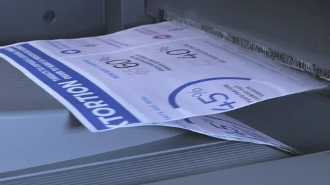 Printer paper feed Stock Footage 111360282