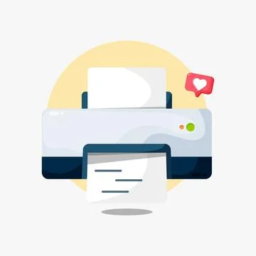 Printer with paper icon Stock Illustration