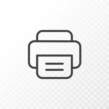 Printer with paper techology line symbol Stock Illustration