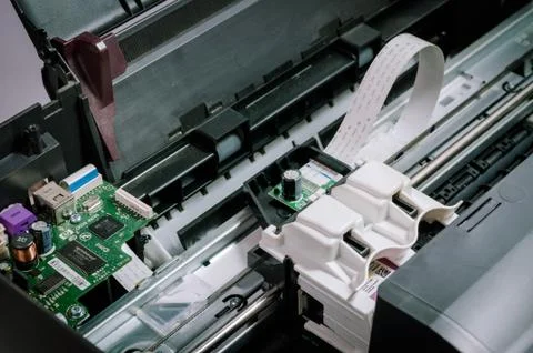 Printer Parts unassembled Stock Photos