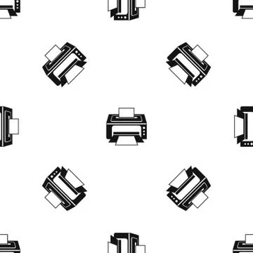 Printer pattern seamless black Illustrazione stock