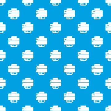 Printer pattern seamless blue Stock Illustration
