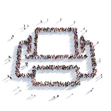 Printer people 3D rendering Stock Illustration