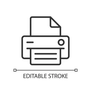 Printer pixel perfect linear icon Stock Illustration