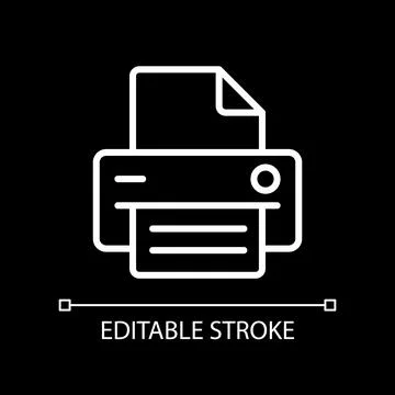 Printer pixel perfect white linear icon for dark theme イラスト素材