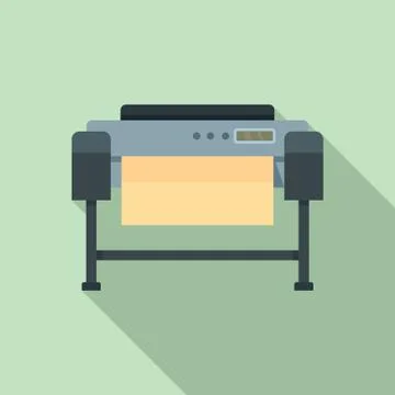 Printer plotter icon, flat style Ilustración de archivo