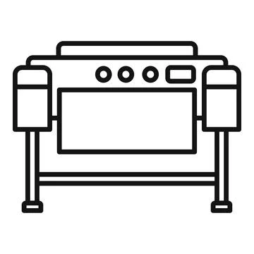 Printer plotter icon, outline style Illustrazione stock