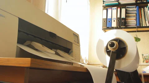 A printer, plotter prints drawing Video stock 36775642