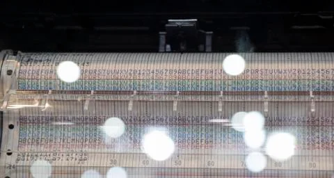 A printer for plotting a temperature graph Stock Photos