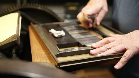 Printer prepares block of type Stock Footage 95197828
