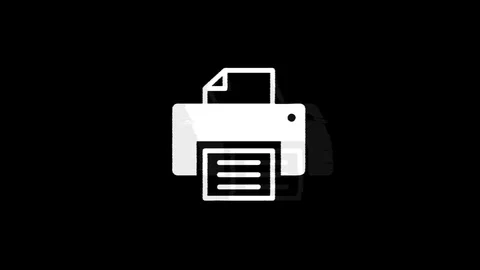 Printer Print Computer icon Vintage Twitched Bad Signal Animation. Stock Footage 116050522