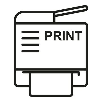 Printer print icon outline vector. Digital machine 스톡 일러스트