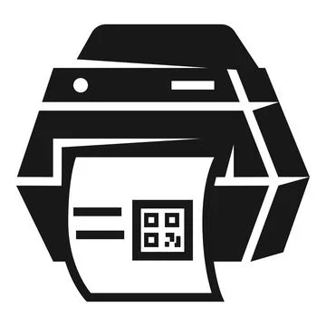 Printer printed icon, simple style Stock Illustration