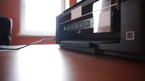 Printer printing the document Stock Footage 86534467