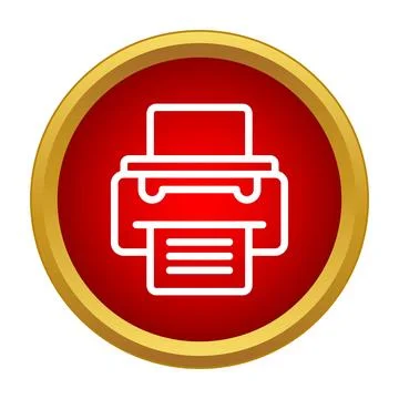 Printer printing document icon button concept 库存插图