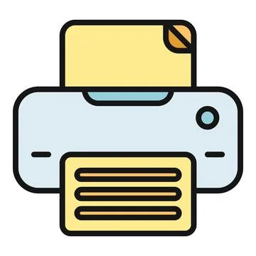 Printer printing document paper from business office equipment Stockillustratie