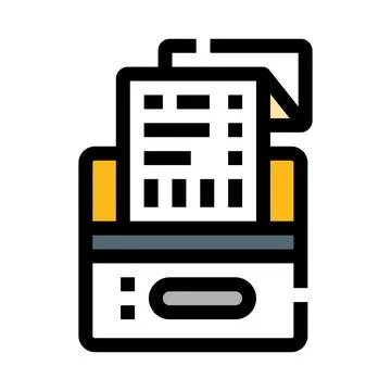 Printer printing document paper from office hardware equipment Stock Illustration