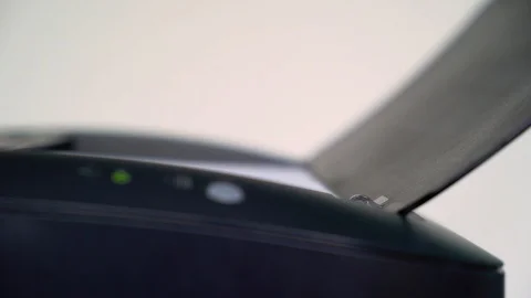 Printer printing documents or contracts in office, business concept Stock-Footage 127109242