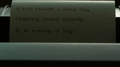 Printer printing Life is but a Dream by Lewis Carroll Stock Footage 63218093