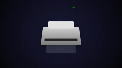 Printer printing paper animation icon graphic element on dark background Stock Footage 346738688