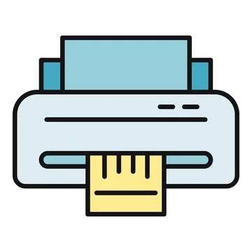 Printer printing paper icon for office technology Stockillustratie