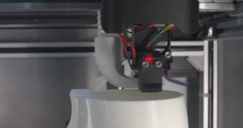 The printer is printing a plastic product. Stock Footage 318295700