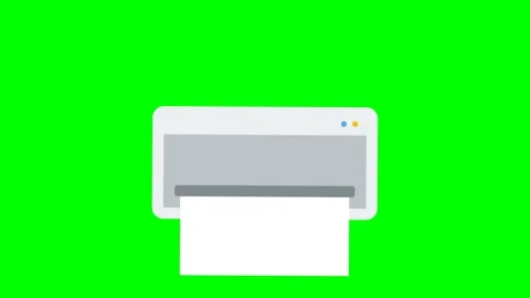 Printer printing white paper on a green screen background Stock Footage 346738682