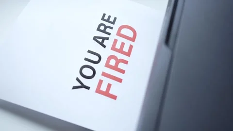 Printer Printing YOU ARE FIRED on a Paper Sheet at Work 動画素材 243326621