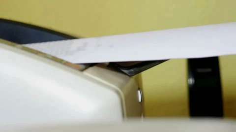 The printer prints a contract Video stock 67634306