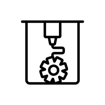 The printer prints detail icon vector outline illustration Stock Illustration
