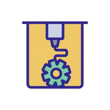 The printer prints detail icon vector outline illustration Stockillustratie