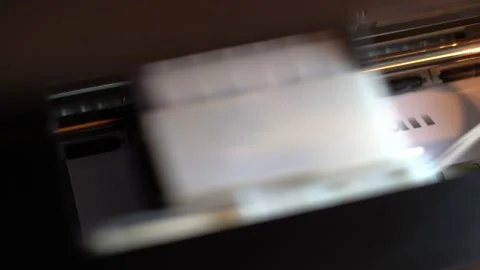 Printer prints heading content plan on white paper Stock Footage 157431321